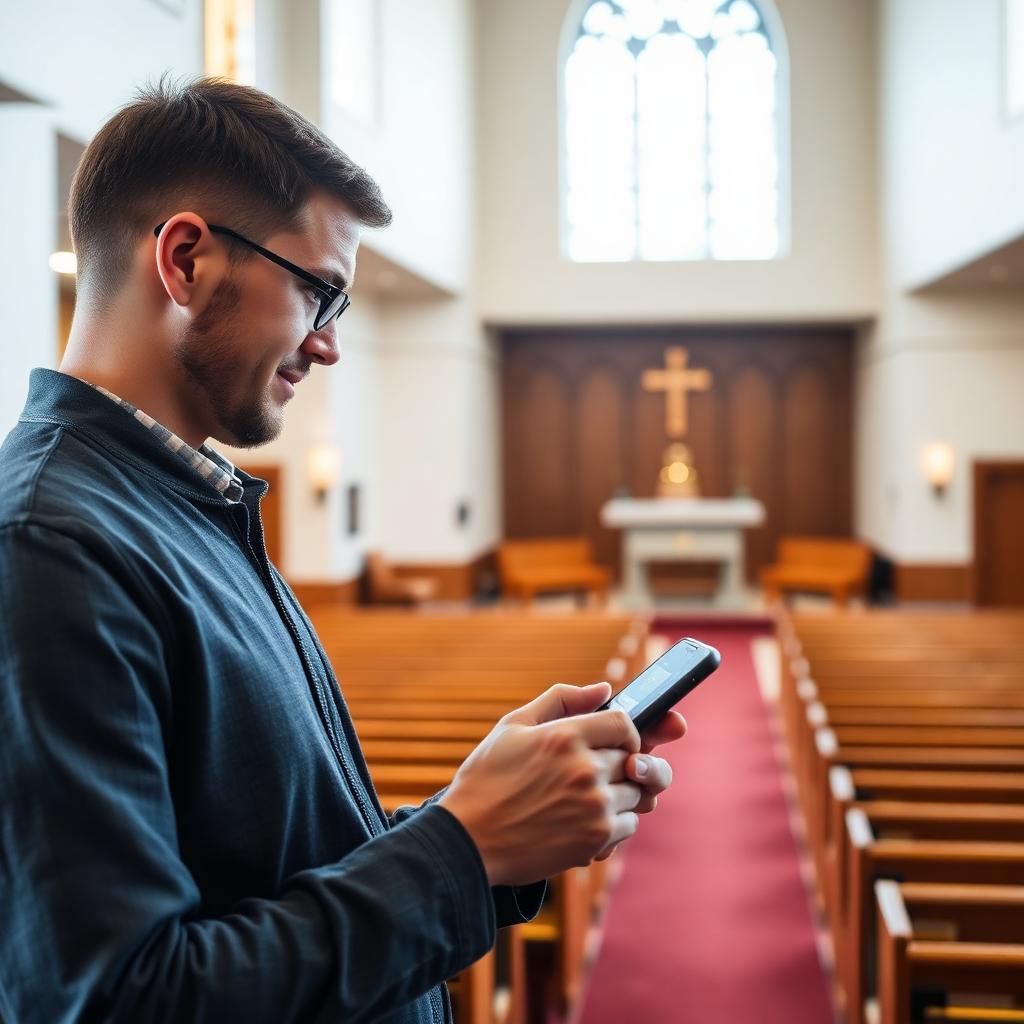 Administrador da igreja abrindo um chamado